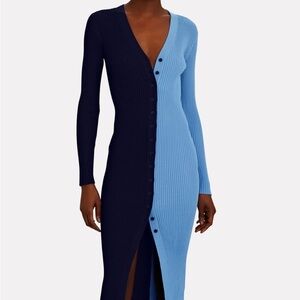 Staud Shoko Blue 2 Tone Dress | Size Medium